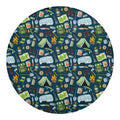 Camping Equipment Pattern Print Round Blanket