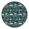 Camping Equipment Pattern Print Round Floor Mat