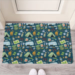 Camping Equipment Pattern Print Rubber Doormat