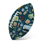 Camping Equipment Pattern Print Rugby Ball
