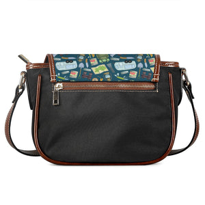 Camping Equipment Pattern Print Saddle Bag