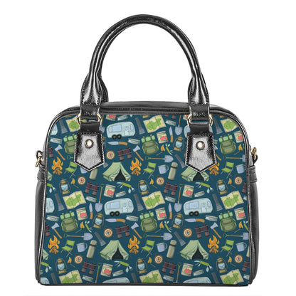 Camping Equipment Pattern Print Shoulder Handbag