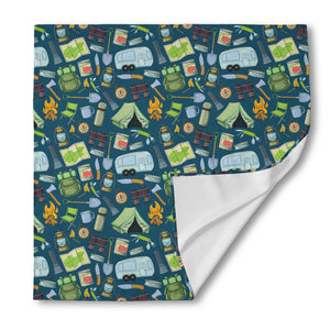 Camping Equipment Pattern Print Silk Bandana