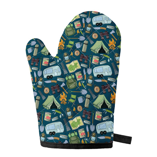 Camping Equipment Pattern Print Single Oven Mitt