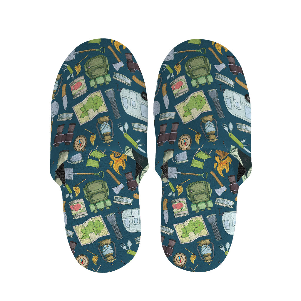 Camping Equipment Pattern Print Slippers