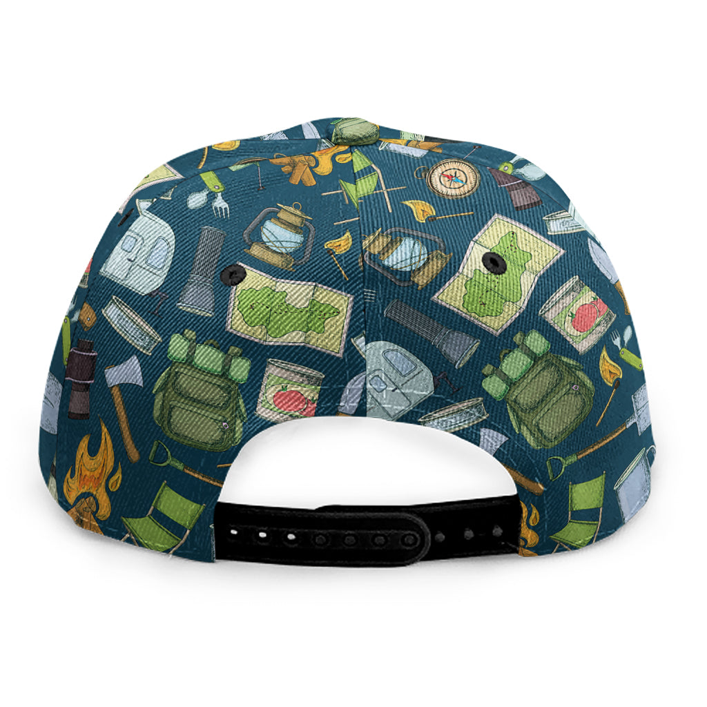 Camping Equipment Pattern Print Snapback Cap