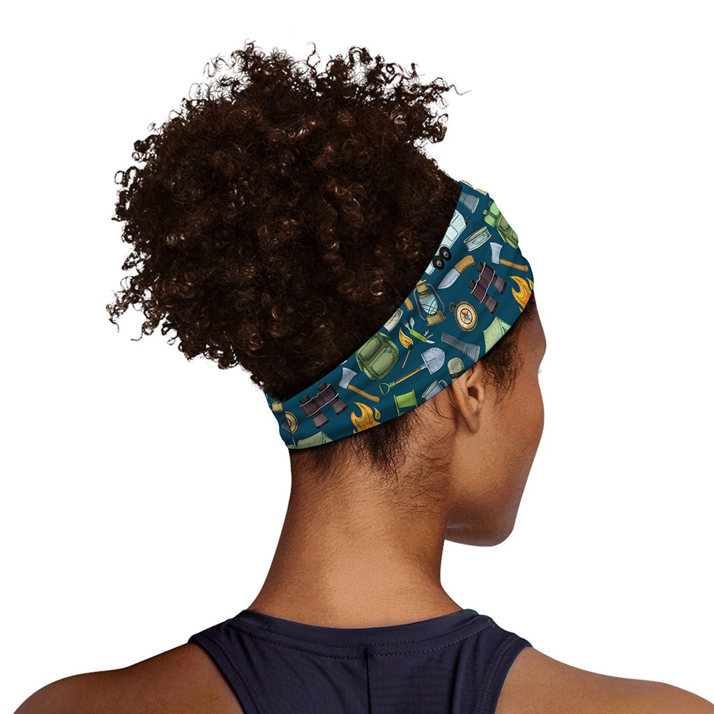 Camping Equipment Pattern Print Sports Headband