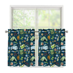 Camping Equipment Pattern Print Tier Curtains
