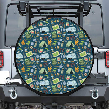 Camping Equipment Pattern Print Tire Cover