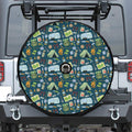 Camping Equipment Pattern Print Tire Cover With Camera Hole