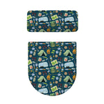 Camping Equipment Pattern Print Toilet Lid And Tank Cover Set
