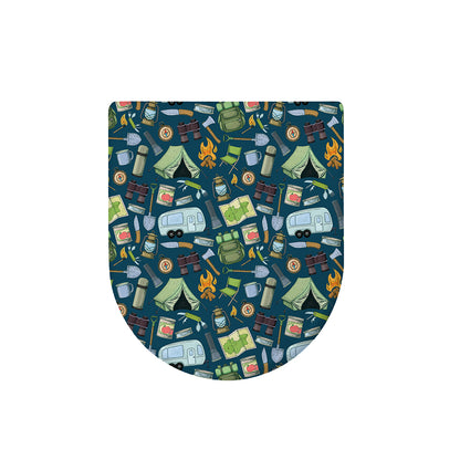 Camping Equipment Pattern Print Toilet Lid Cover