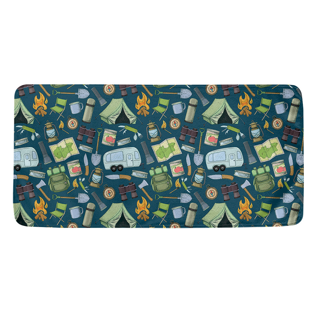 Camping Equipment Pattern Print Towel