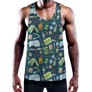 Camping Equipment Pattern Print Training Tank Top