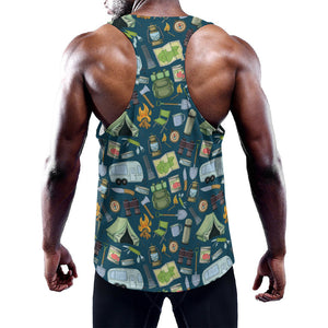 Camping Equipment Pattern Print Training Tank Top