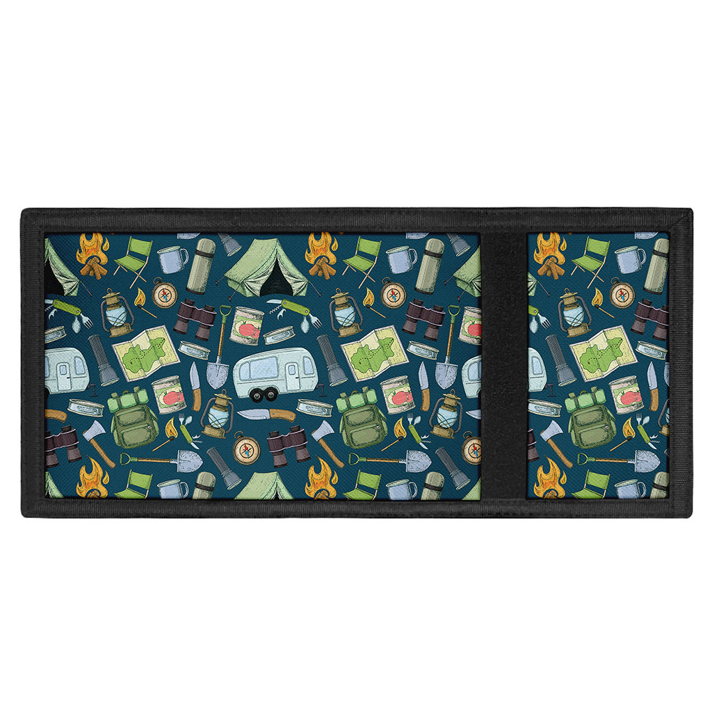 Camping Equipment Pattern Print Trifold Wallet