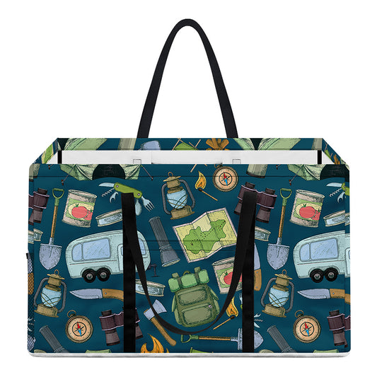 Camping Equipment Pattern Print Utility Tote Bag