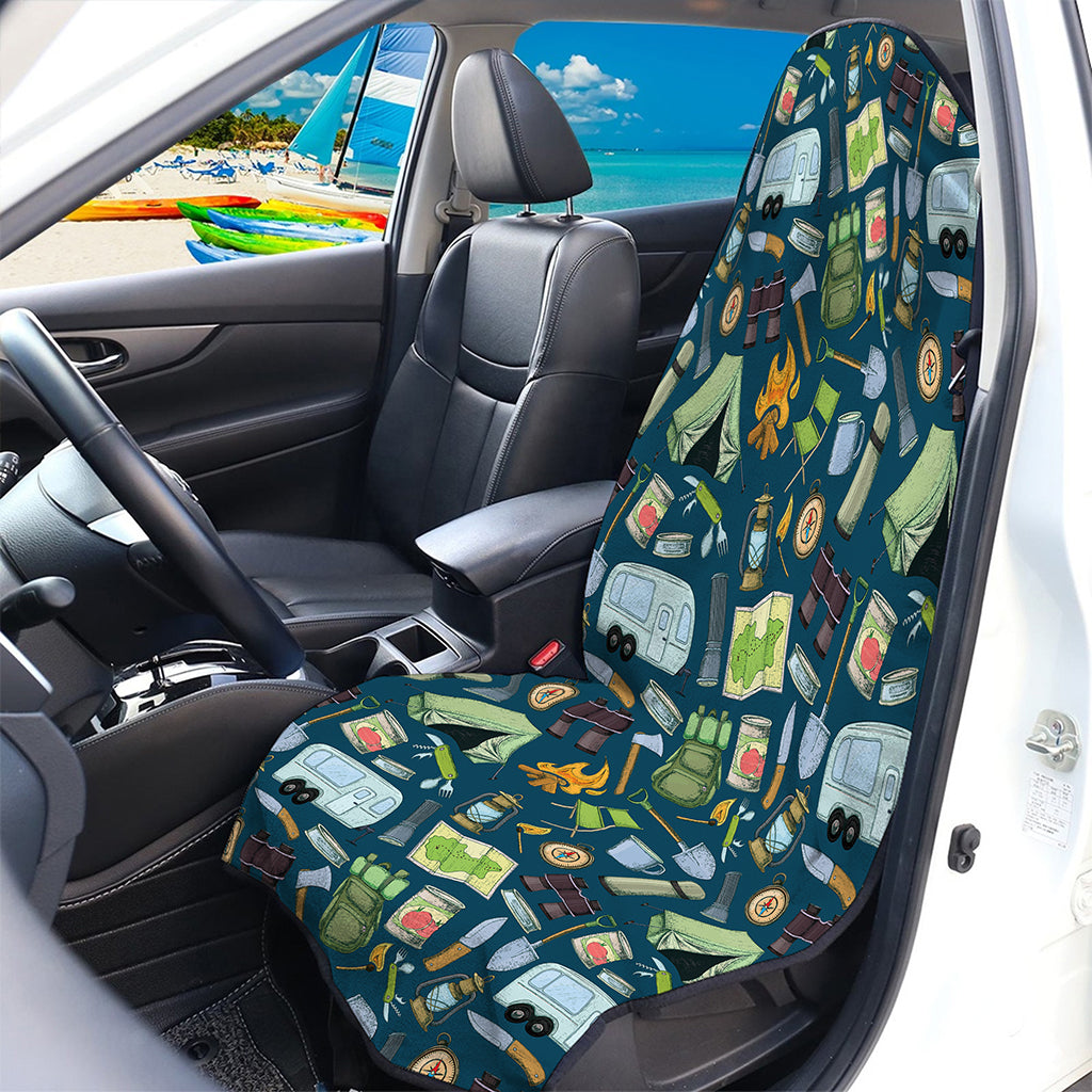 Camping Equipment Pattern Print Waterproof Car Seat Cover