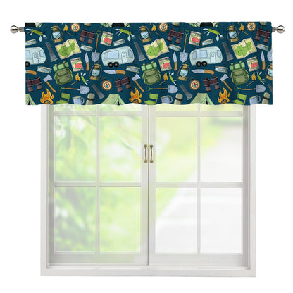 Camping Equipment Pattern Print Window Valance