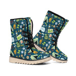 Camping Equipment Pattern Print Winter Boots