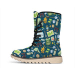 Camping Equipment Pattern Print Winter Boots