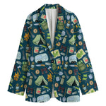 Camping Equipment Pattern Print Women's Blazer