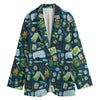 Camping Equipment Pattern Print Women's Blazer