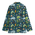 Camping Equipment Pattern Print Women's Blazer