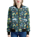 Camping Equipment Pattern Print Women's Bomber Jacket