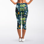 Camping Equipment Pattern Print Women's Capri Leggings