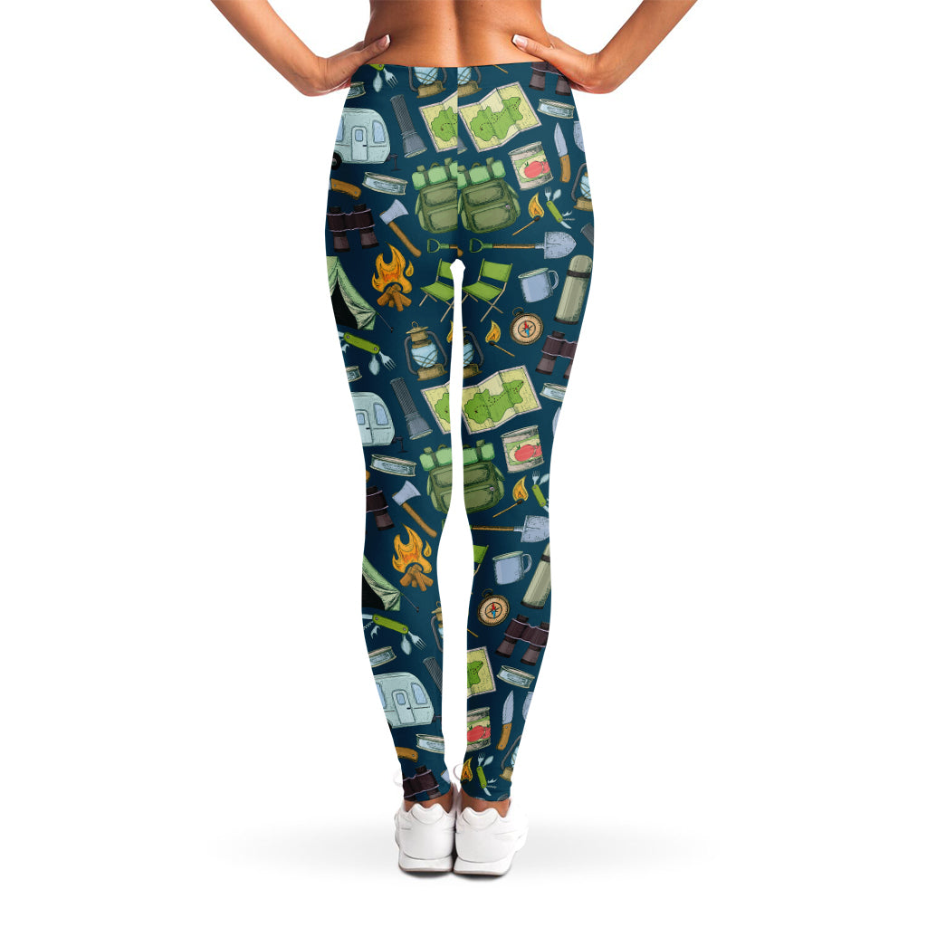 Camping Equipment Pattern Print Women's Leggings