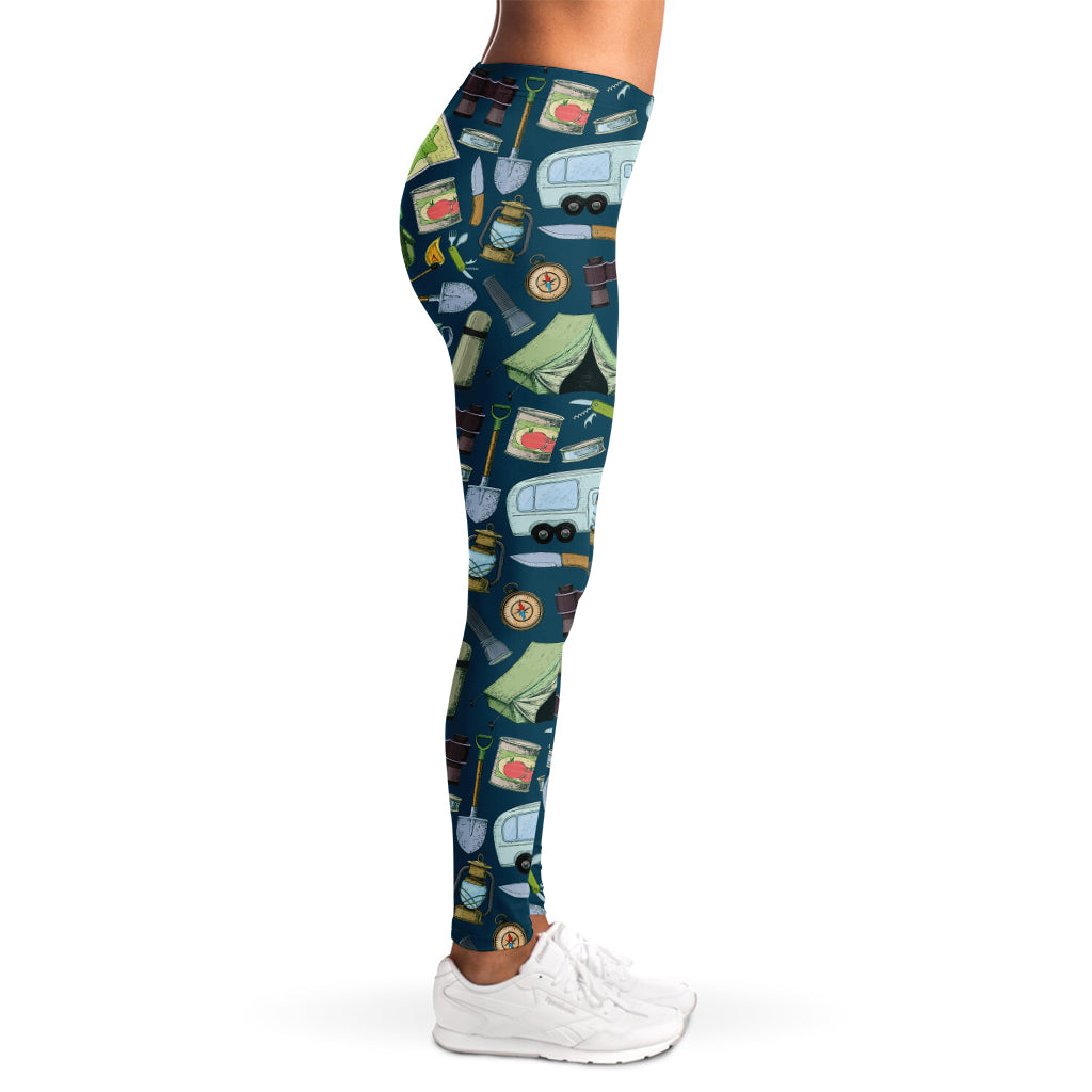 Camping Equipment Pattern Print Women's Leggings