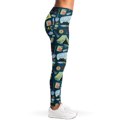 Camping Equipment Pattern Print Women's Leggings