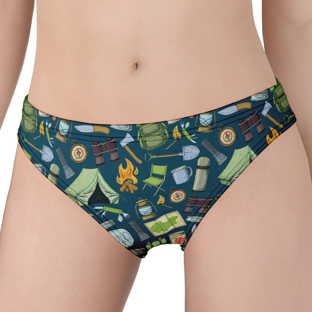 Camping Equipment Pattern Print Women's Panties