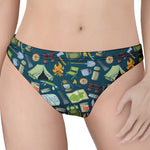 Camping Equipment Pattern Print Women's Thong