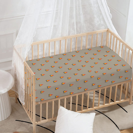 Camping Fire Pattern Print Baby Crib Sheet
