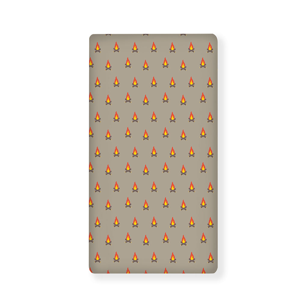 Camping Fire Pattern Print Baby Crib Sheet