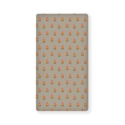Camping Fire Pattern Print Baby Crib Sheet
