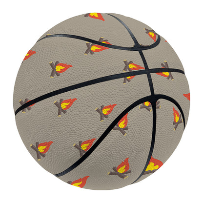 Camping Fire Pattern Print Basketball
