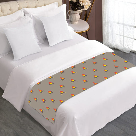 Camping Fire Pattern Print Bed Runner