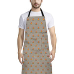 Camping Fire Pattern Print Bib Apron With Pocket