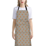 Camping Fire Pattern Print Bib Apron With Pocket
