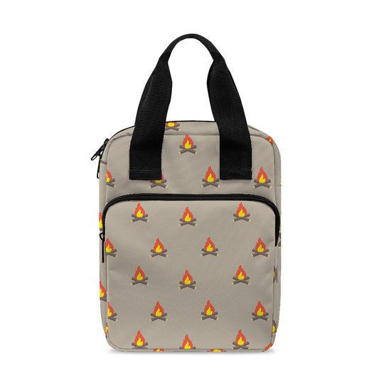 Camping Fire Pattern Print Bible Tote Bag
