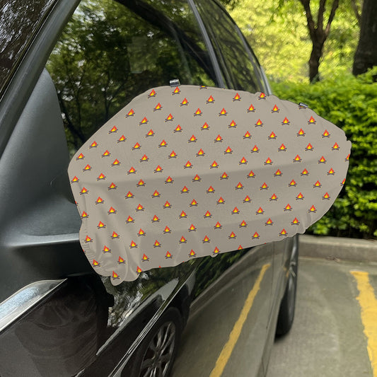 Camping Fire Pattern Print Car Side Mirror Covers