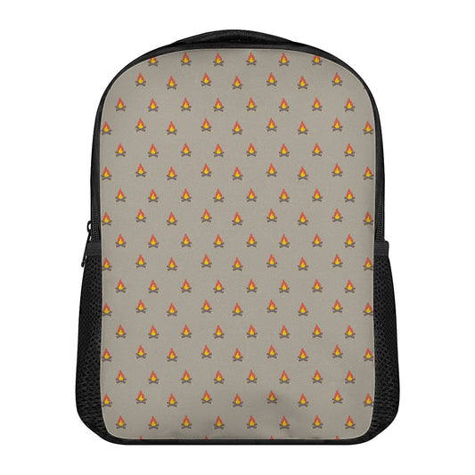 Camping Fire Pattern Print Casual Backpack