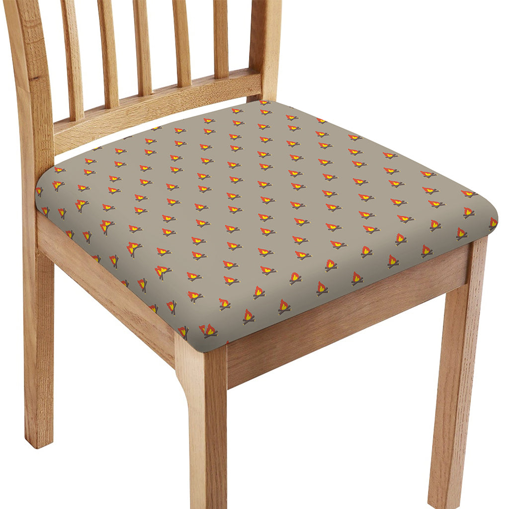 Camping Fire Pattern Print Chair Cushion Cover