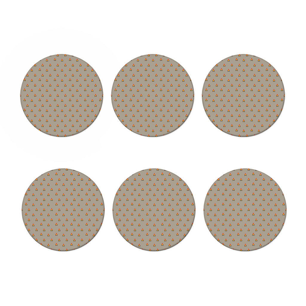 Camping Fire Pattern Print Coaster Set