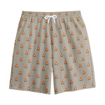 Camping Fire Pattern Print Cotton Shorts