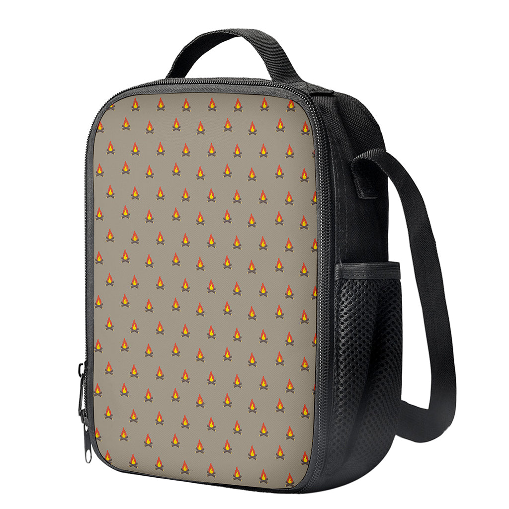 Camping Fire Pattern Print Crossbody Lunch Bag