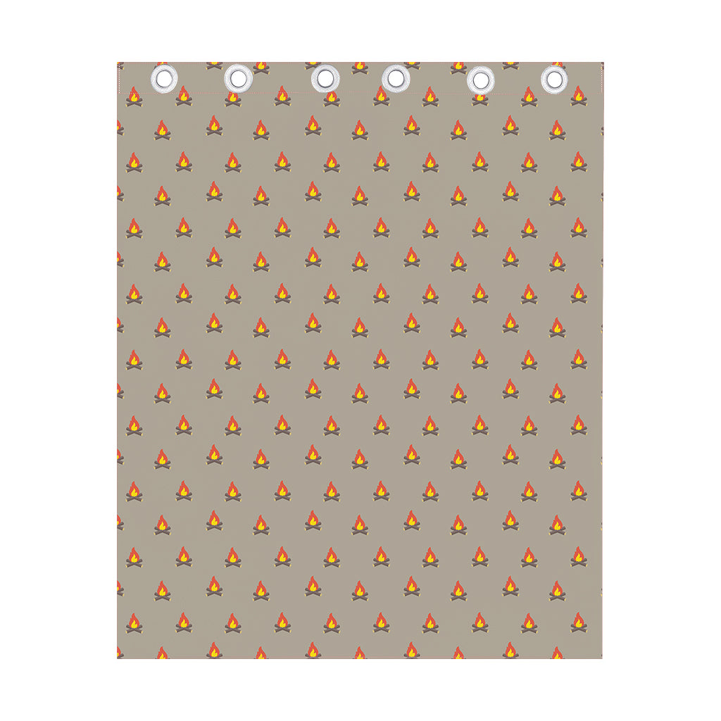 Camping Fire Pattern Print Curtain